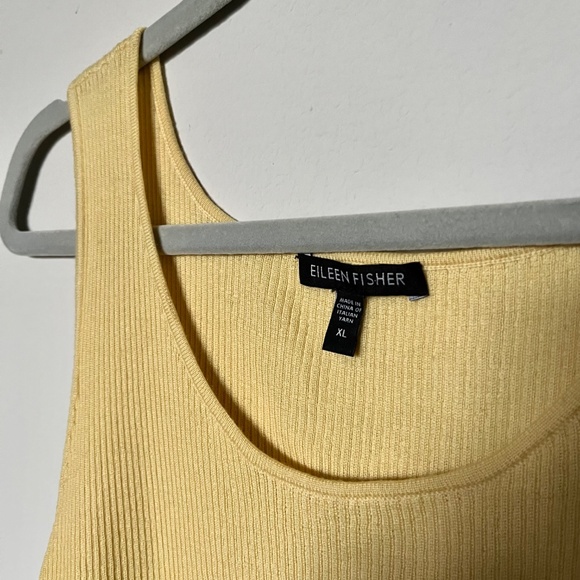 Eileen Fisher Merino Wool Ribbed Tank 🧈 Butter Yellow Size XL - Picture 4 of 9